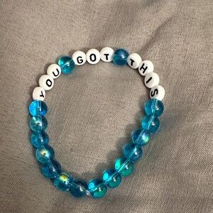 Blue and White Beaded Bracelet